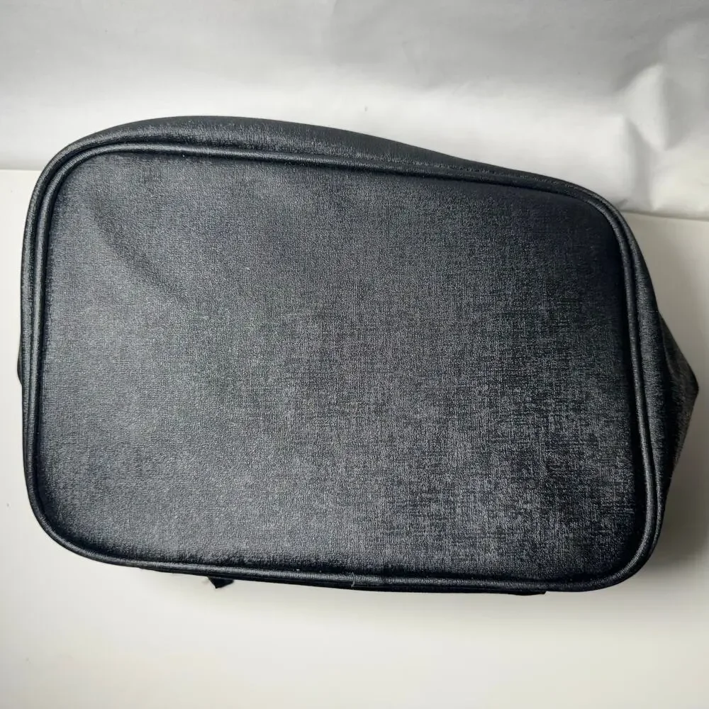 Black Unbranded Travel Makeup Bag Removable Inside Multiple Pockets Tassel Zip